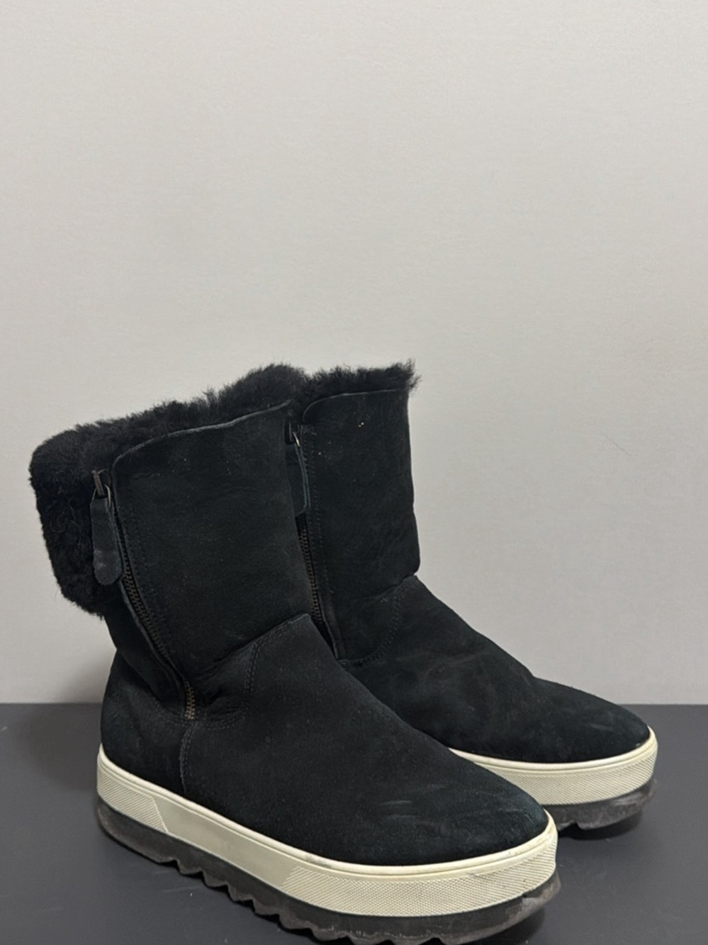 Cougar Waterproof Black Suede Faux Fur Lined Women's Winter Boots